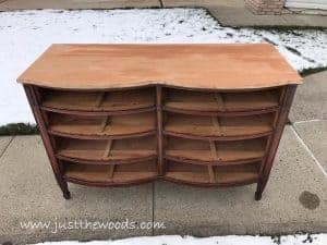 sanded-dresser-top, vintage furniture, new york, painted furniture, how to dal with bleed through