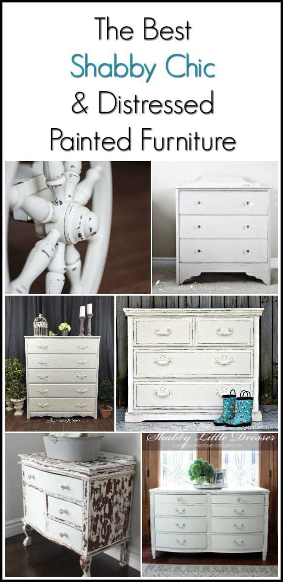 The best shabby chic dressers and distressed painted furniture makeovers from a few top bloggers. Want to know how to paint a dresser shabby chic or how to distress white painted furniture - check these out.