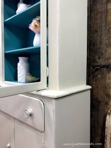 cream-and-blue-painted-cabinet, chalk paint, pure home paint, shabby chic