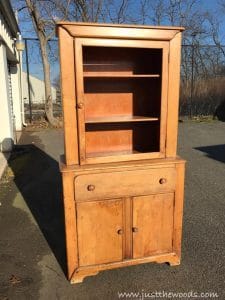 vintage-cupboard, painted furniture, vintage furniture, oak colored vintage cupboard