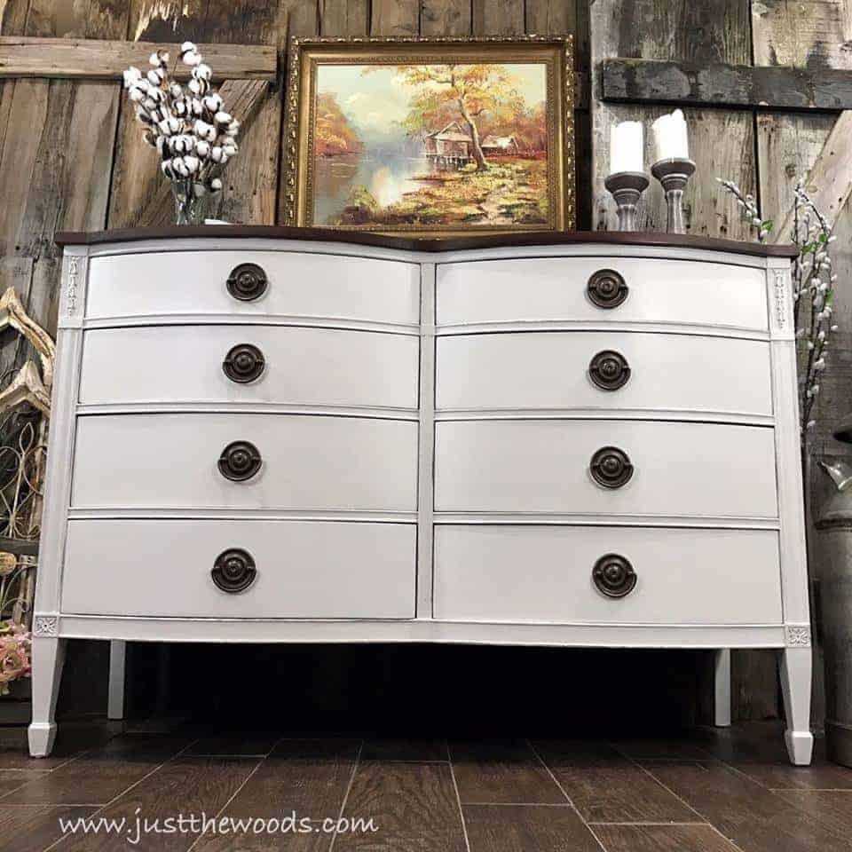 The Best of Red, White & Blue Painted Furniture by Just the Woods / A patriotic inspired collection of red, white & blue painted furniture makeovers. Painted dressers, painted buffets, sideboard, and kitchen island