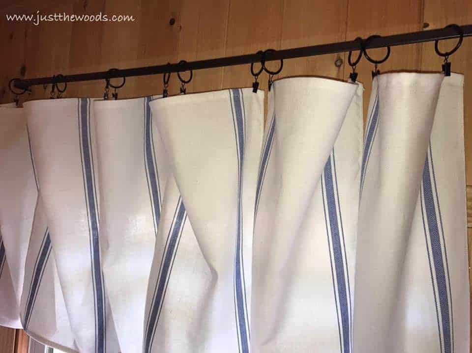 no sew, curtains, dish towel curtains, easy curtains, make curtains