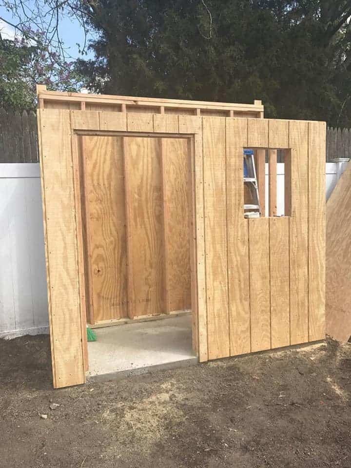 front-wall-of-shed, how to add walls to a shed, building a shed from scratch