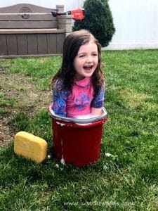 kid-in-bucket, gardening with kids