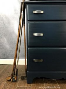 masculine-blue-furniture, golf clubs, vintage golf clubs, staging furniture