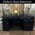 Modern Desk Makeover Painted True Black