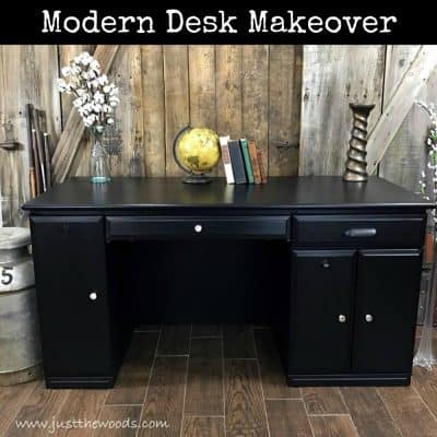 Modern Desk Makeover Painted True Black