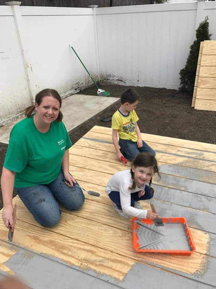 painting-shed-walls-with-brush, painting with kids