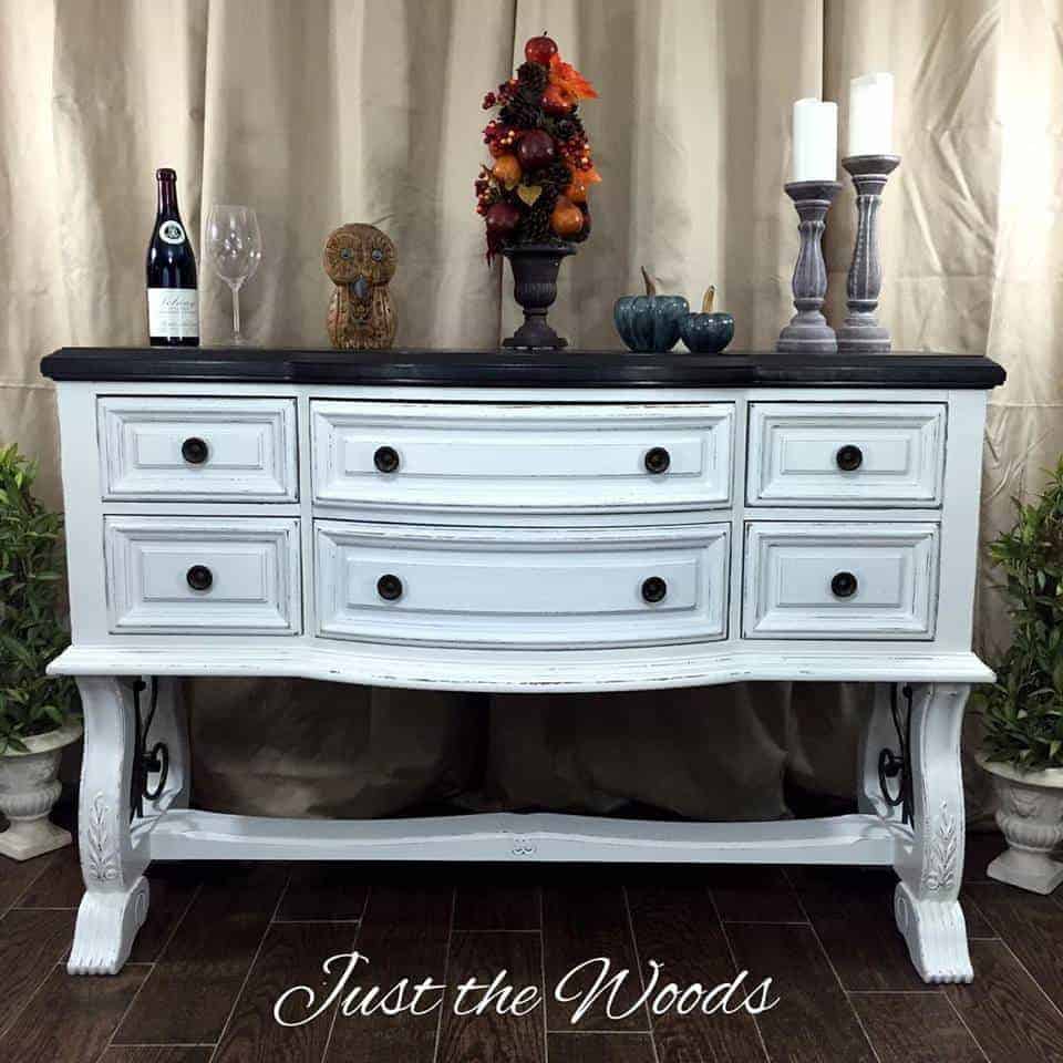 The Best of Red, White & Blue Painted Furniture by Just the Woods / A patriotic inspired collection of red, white & blue painted furniture makeovers. Painted dressers, painted buffets, sideboard, and kitchen island