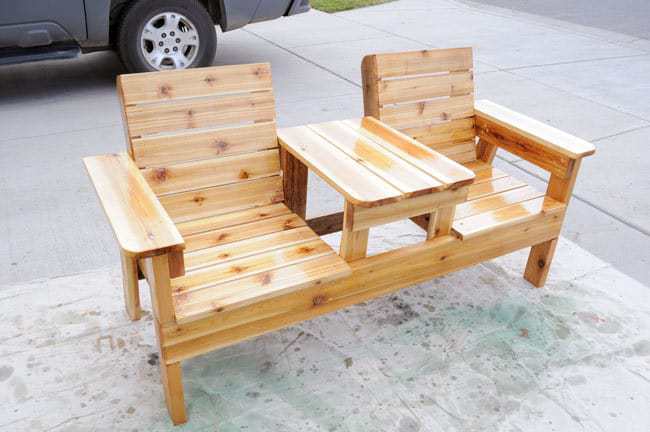 chair bench, make a bench, diy bench ideas, diy benches, outdoor bench ideas