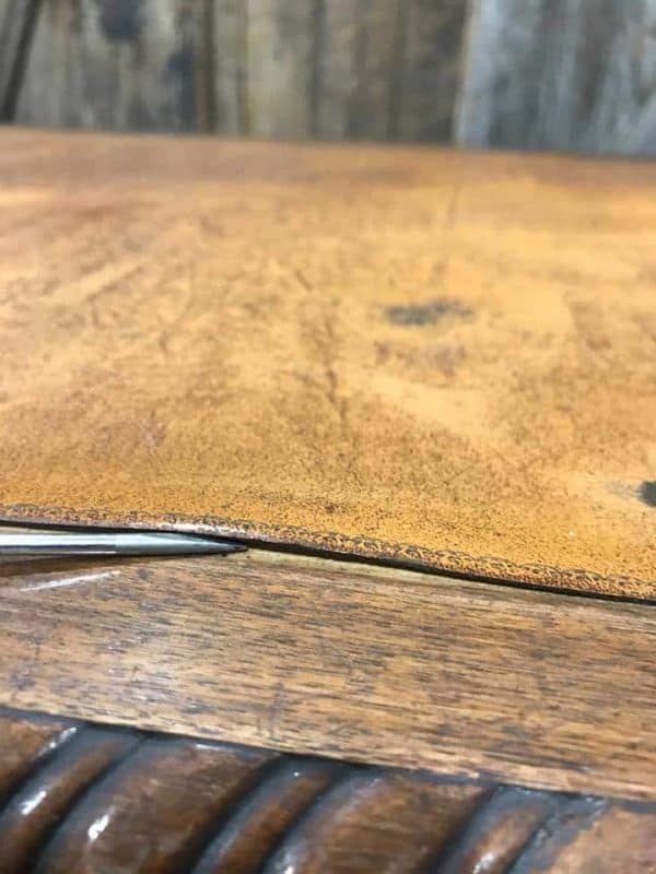 How to Save the Leather Top on a Vintage Desk by Just the Woods