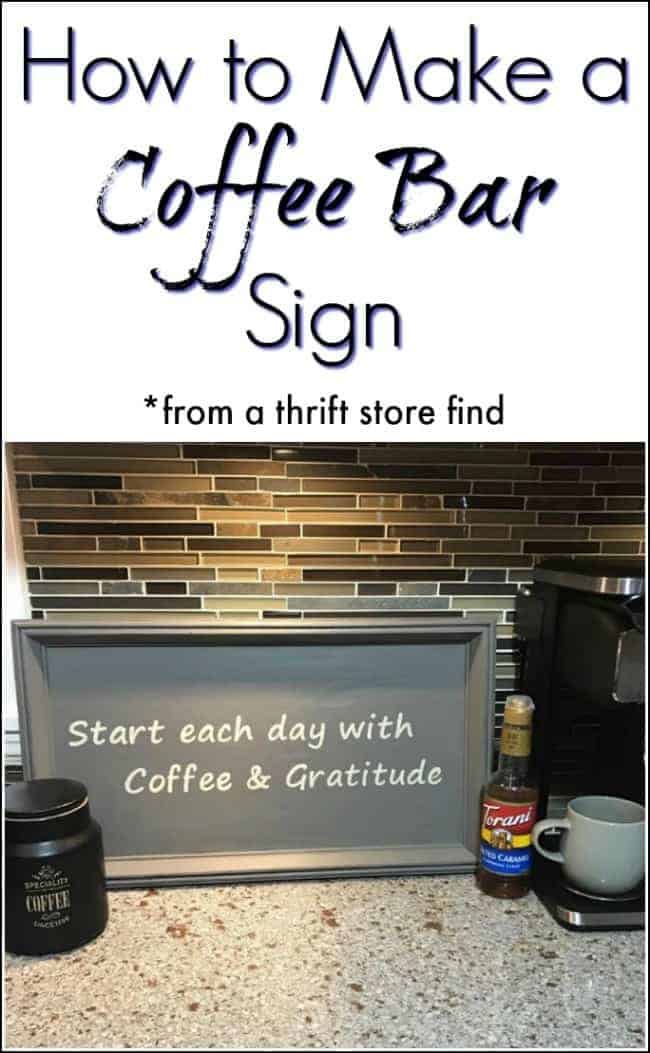 How to Make a Coffee Bar Sign from a Thrift Store Find / Just the Woods