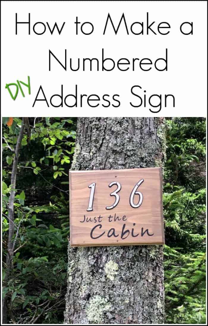 make a custom address sign with scrap wood, a DIY stencil, and stain. Use pre-made house numbers or stencil them yourself with this easy DIY project and Cricut. Rustic address plaque, home sign, number sign, house number sign. 