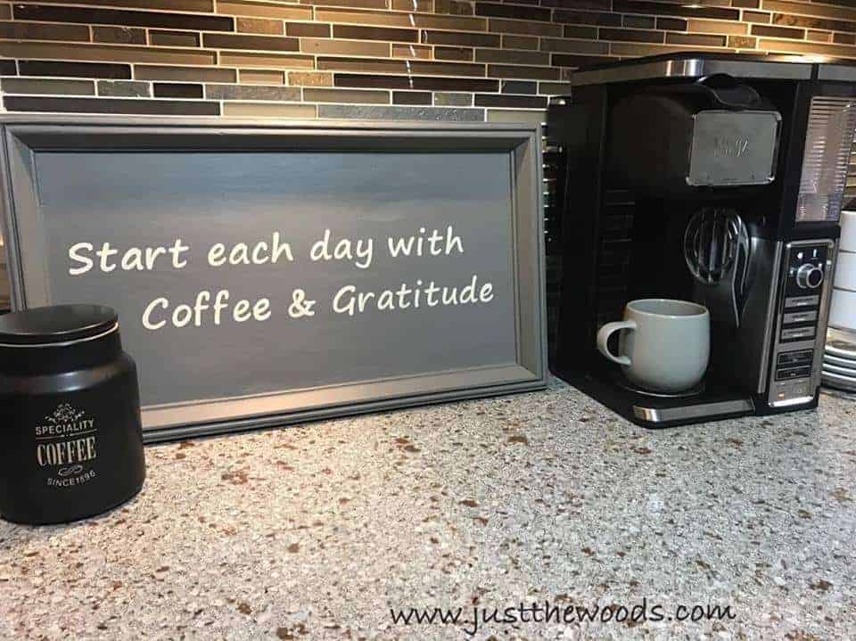 ninja coffee bar, coffee bar sign, coffee and gratitude, cricut machine projects