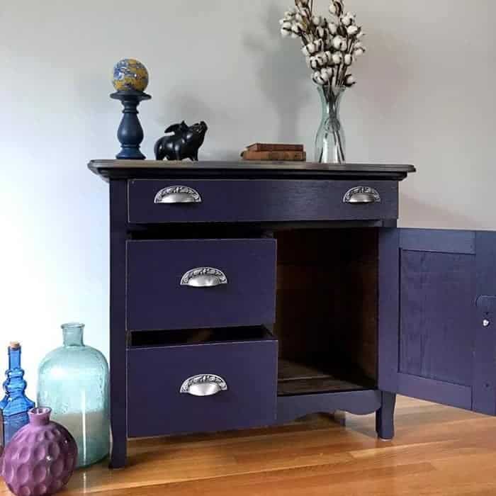 painted eggplant washstand, vintage furniture