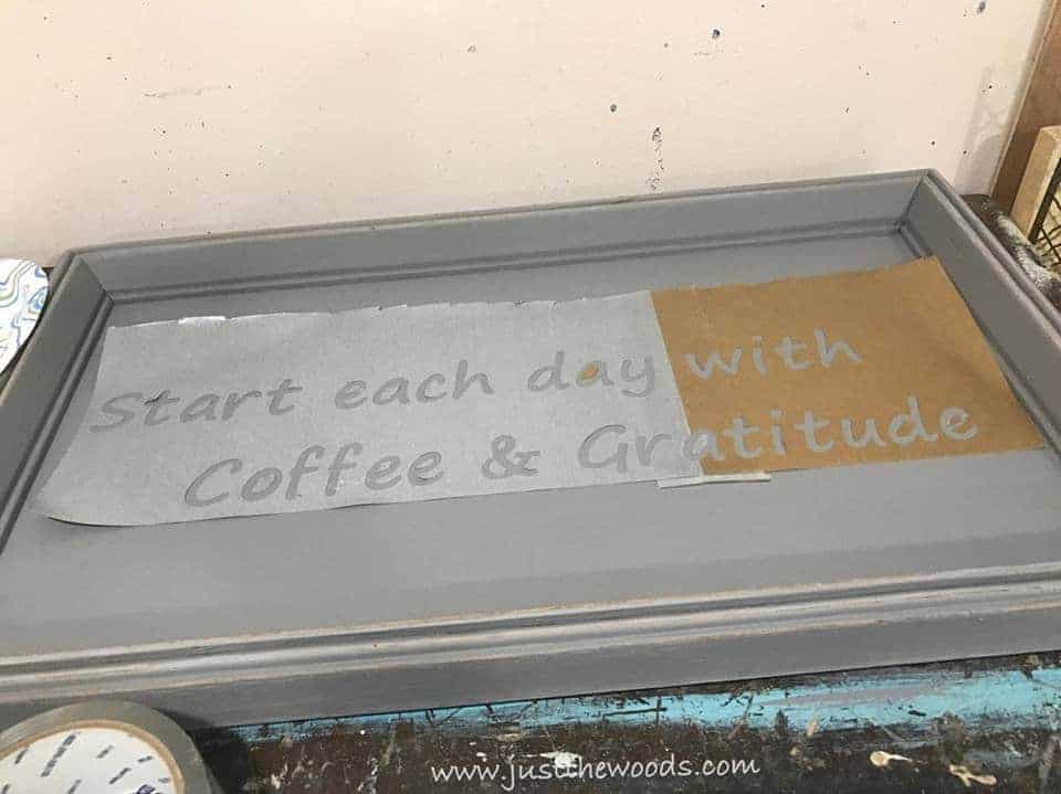 coffee bar, stencil sign, cricut, thrift store, upcycle