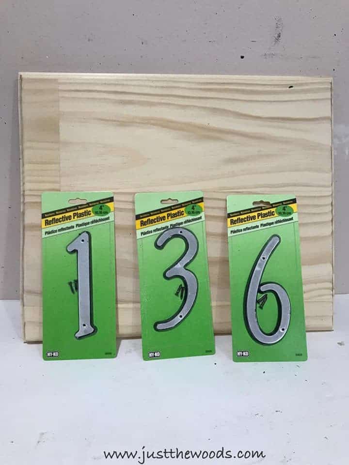 See how to make a custom address sign with scrap wood, a DIY stencil, and stain. Use pre-made house numbers or stencil them yourself with this easy DIY project and Cricut. Rustic address plaque, home sign, number sign, house number sign. 