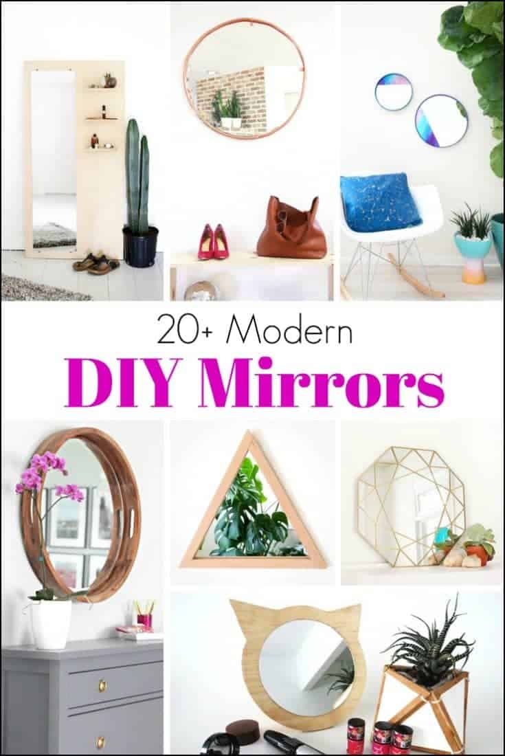 20+ Creative Modern DIY Mirrors to Inspire You and Beautify your Home. Create simple and modern diy mirrors for your home. Color blocked, standing, gold leaf and copper mirrors.