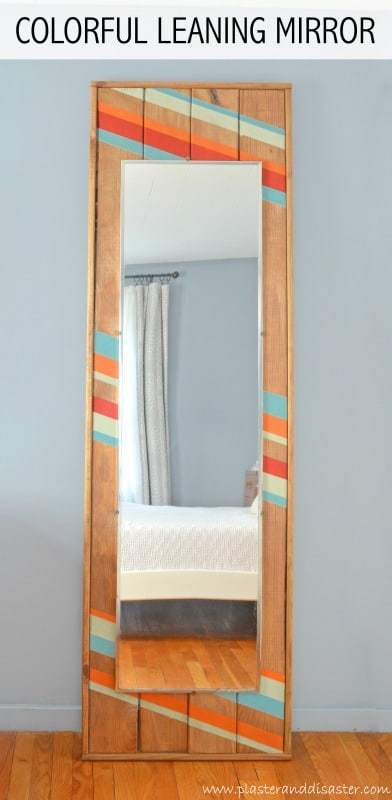 colorful leaning mirror, modern mirror, diy