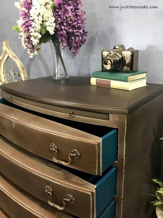 how to add bronze metallic glaze to painted furniture