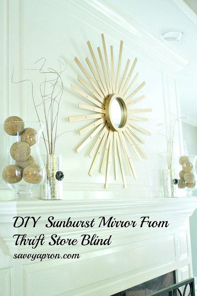 sunburst, mirror, gold mirror, upcycle