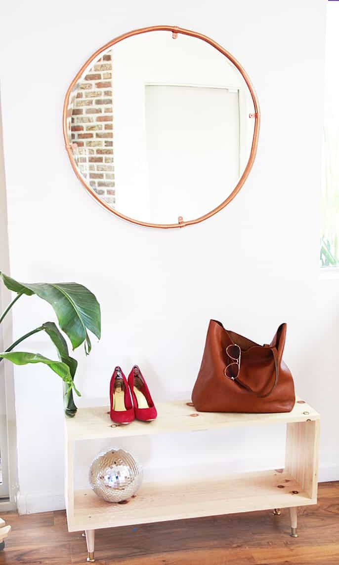 copper pipe mirror, diy mirror, copper mirror