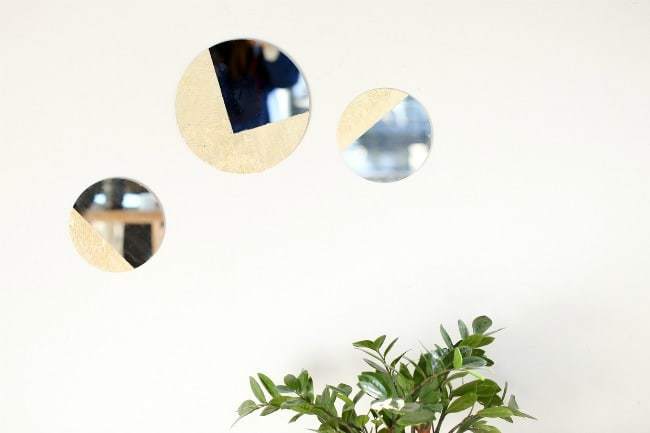 painted mirror, gold leaf mirror, diy, how to