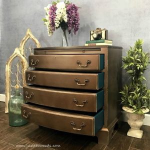 metallic bronze chest, metallic furniture