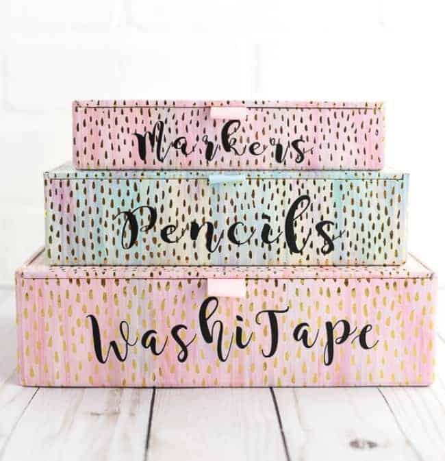 desk organizer, cricut stencil projects