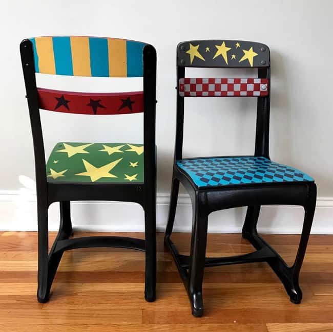 painted kids chairs