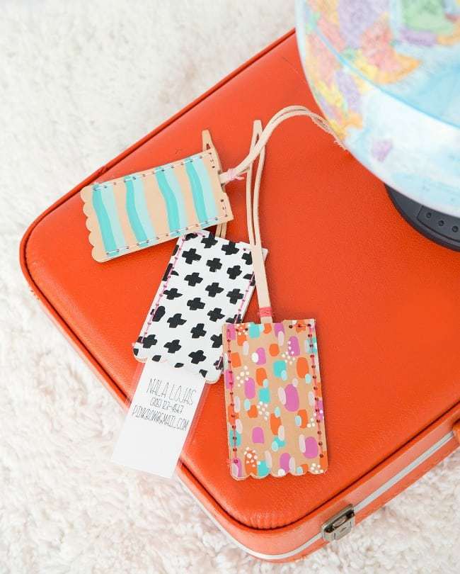 diy leather luggage tags