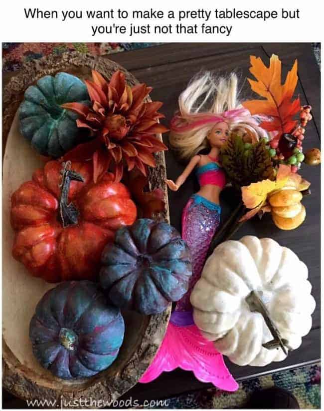 fall decor meme, decorating with kids, fall tablescape, home decor