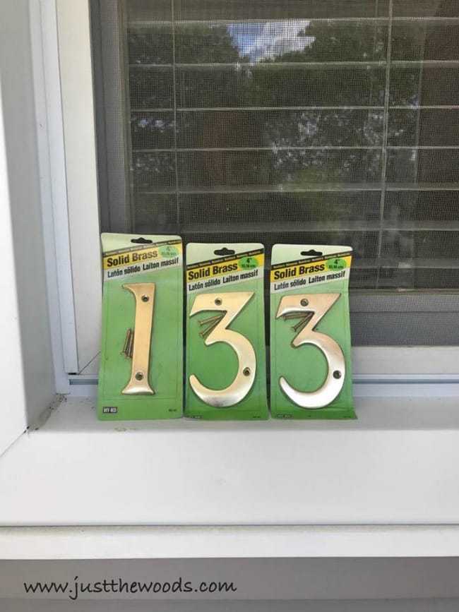 brass house numbers, house number sign, plaque, stencil