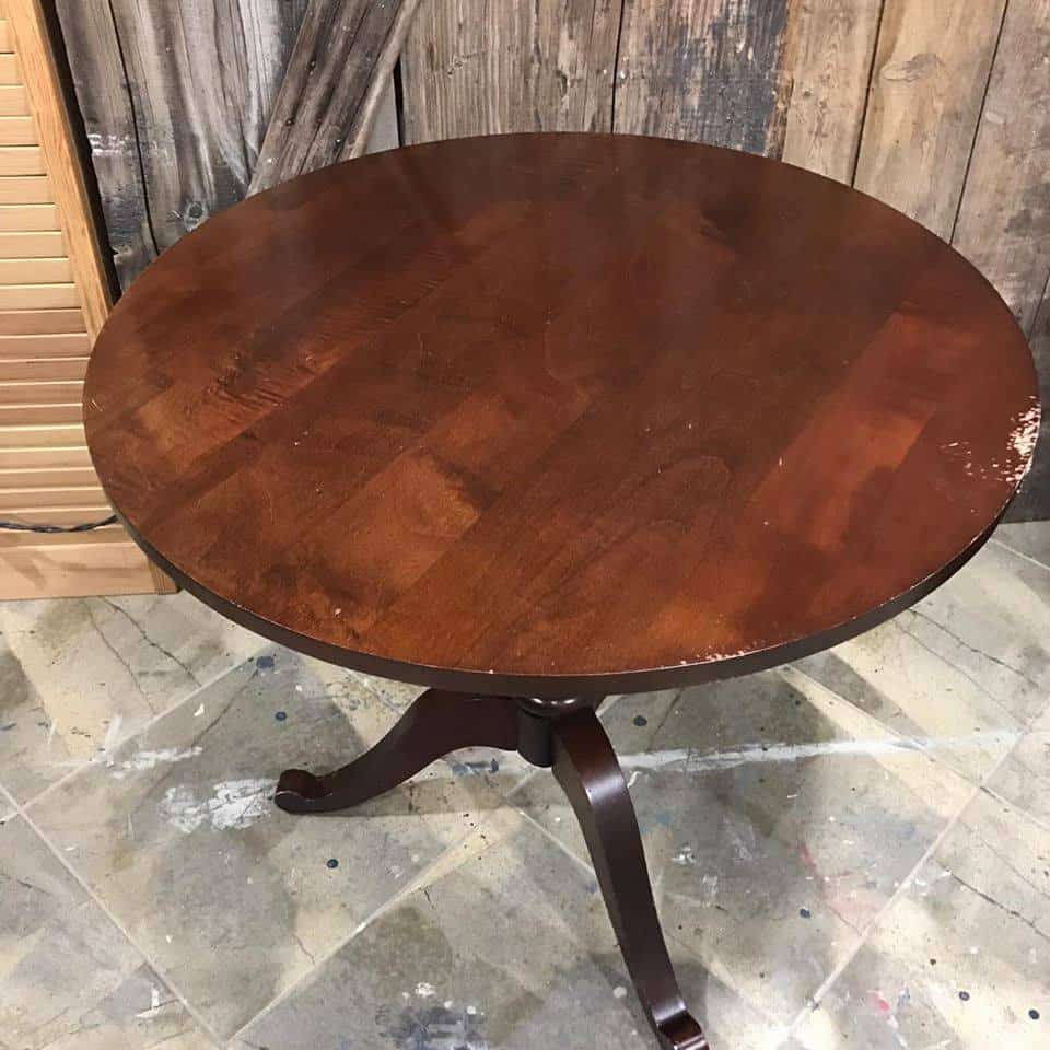 pineapple pedestal table, unfinished table, ethan allen