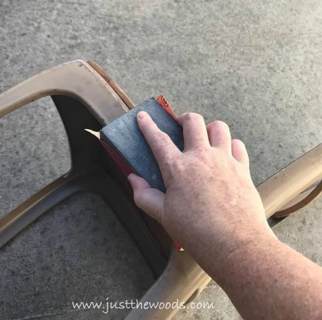 sand metal chairs, prep furniture