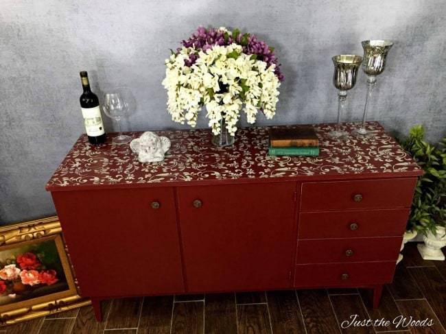 stencil painted furniture, tutorials