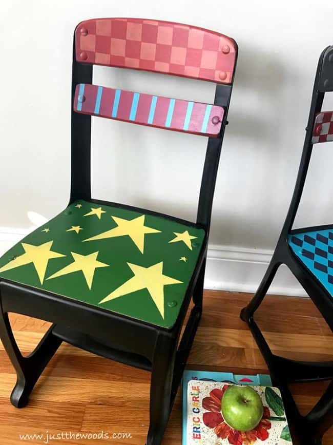 stars and stripes painted furniture, painted chairs