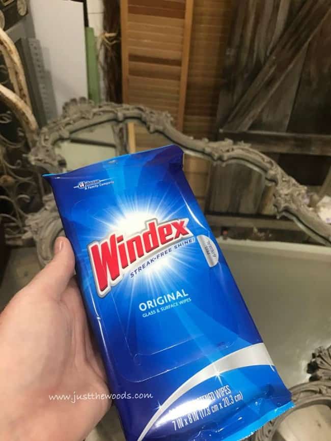 how to clean a painted mirror, painted mirror frame, windex wipes