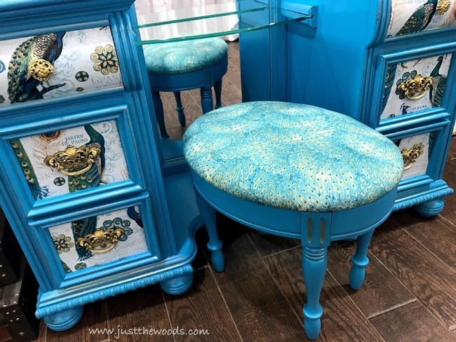 Decoupage Furniture Using Fabric and Spray Adhesive - Petticoat Junktion