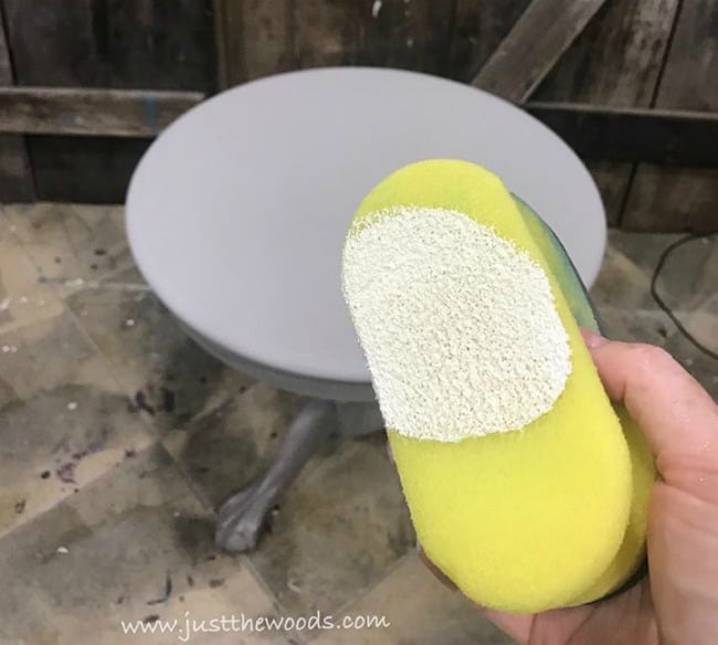 apply white wash, yellow sponge, white glaze, painted furniture