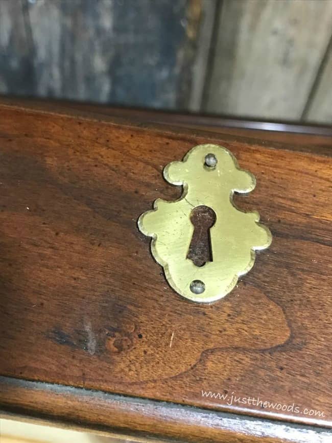 keyhole plate, brass gold hardware, tiny nails