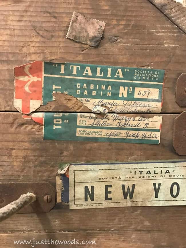 italy labels, steamer trunk labels, new york travel labels, travel trunk