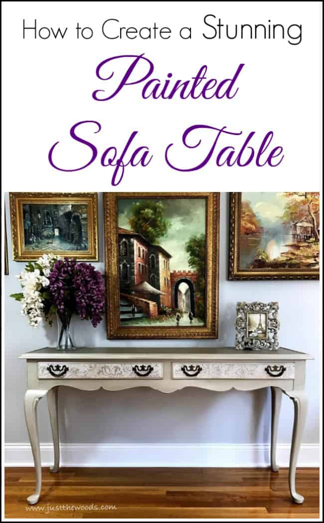 painted sofa table, painted table, how to paint a table