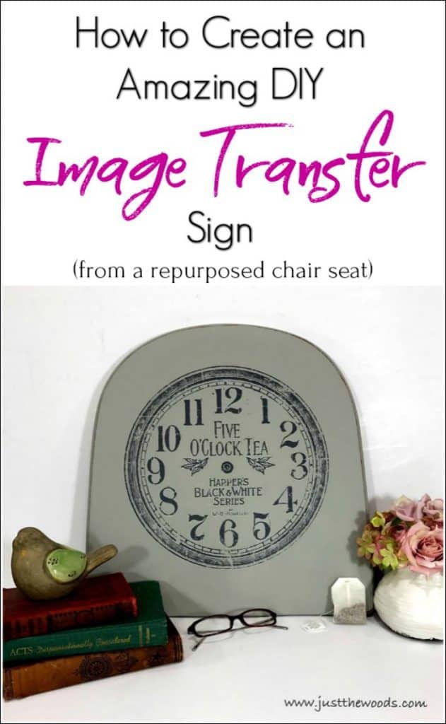 transfer image to wood, image transfer sign, diy sign, repurpose chair seat, 