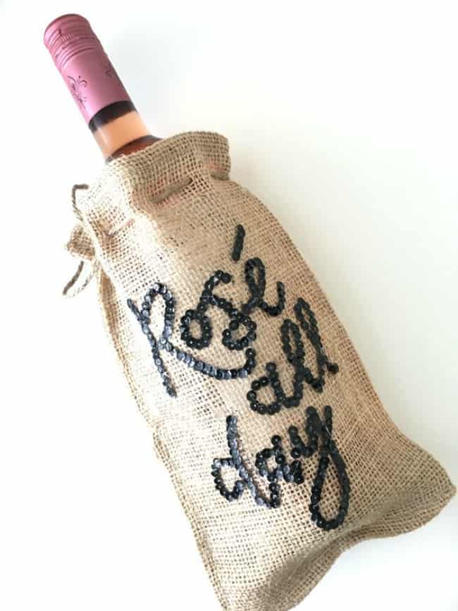 diy wine bag, wine burlap bag, wine lovers bag