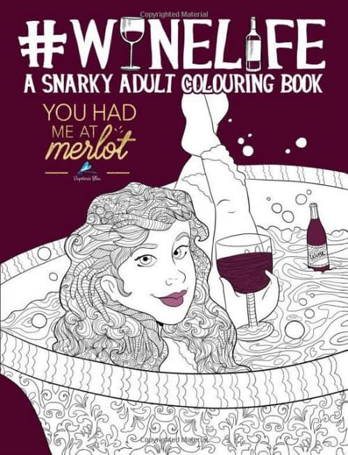 winelife, adult coloring book, wine coloring book, wine lovers gifts, unique gift for wine lovers,