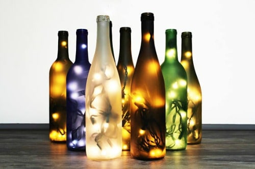 wine bottle lights, handmade wine gift, unique wine lover gift