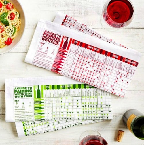 wine pairing towels, gift for wine drinker, wine lover gift towels