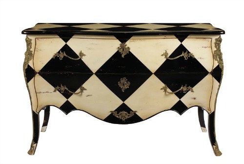 bombe chests, diamond pattern furniture, bombe chest for sale, harlequin bombay commode, 