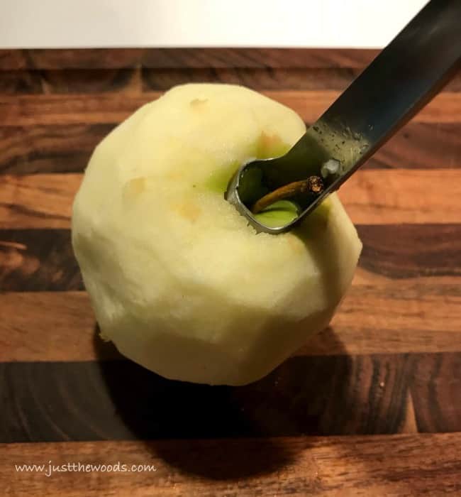 core apples, remove apple cores, applesauce